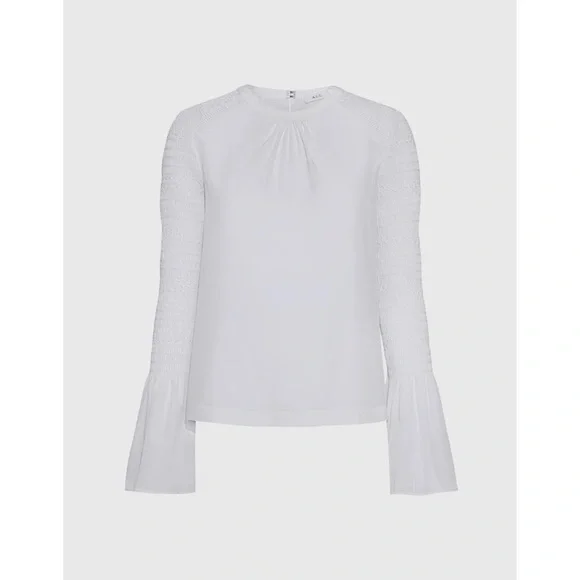 A.L.C. Sidra Silk Bell Sleeve Blouse - Ivory - Picture 2 of 12